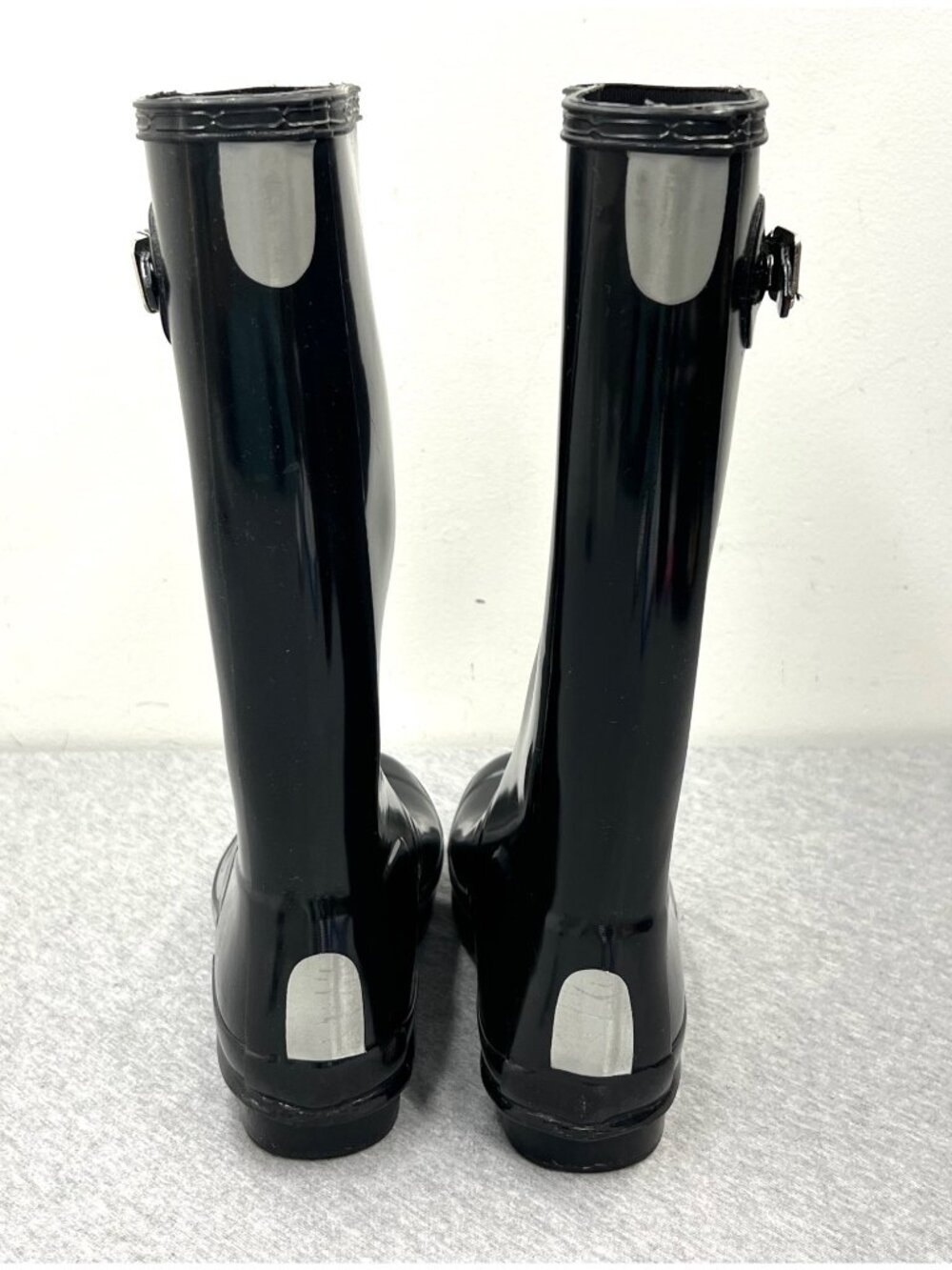 Hunter Womens Tall Black Gloss Rain Boots Size 6 US - Picture 2 of 9